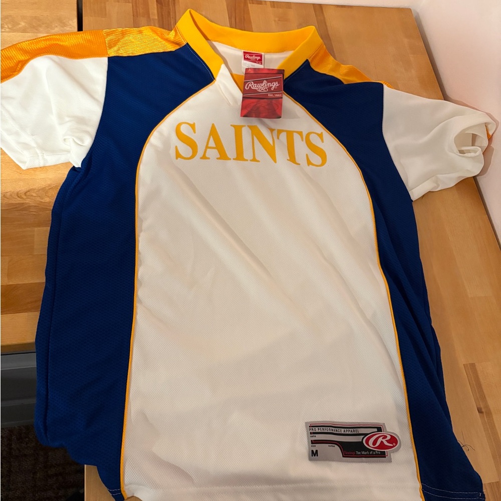 Rawlings Men’s Saints Jersey in Blue, White, and Yellow